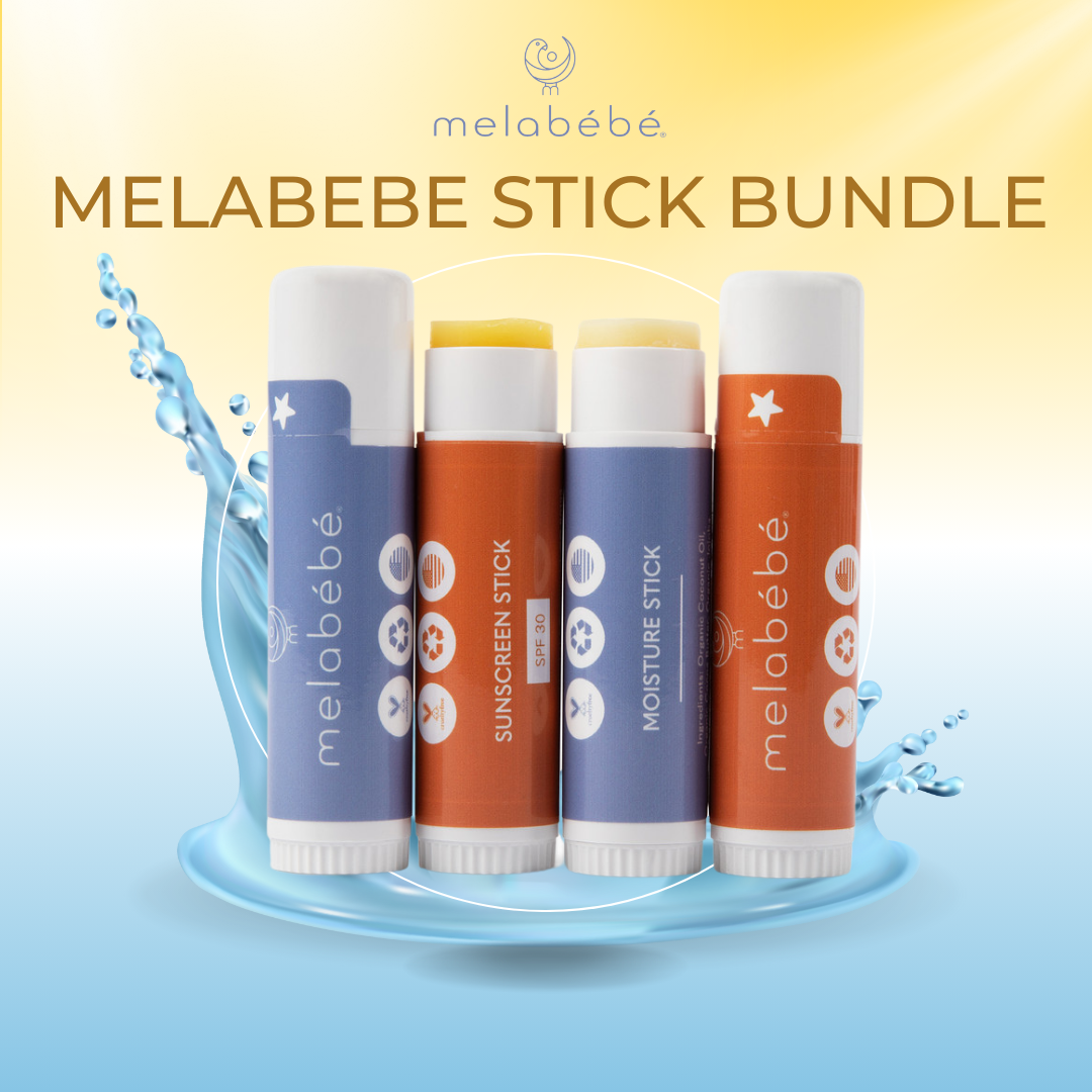 Melabebe's Stick Bundle: SPF 30 Broad Spectrum Sunscreen Stick & Moisture Stick Bundle  (4 count)